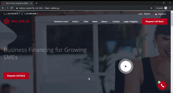 Validus Desktop Screen